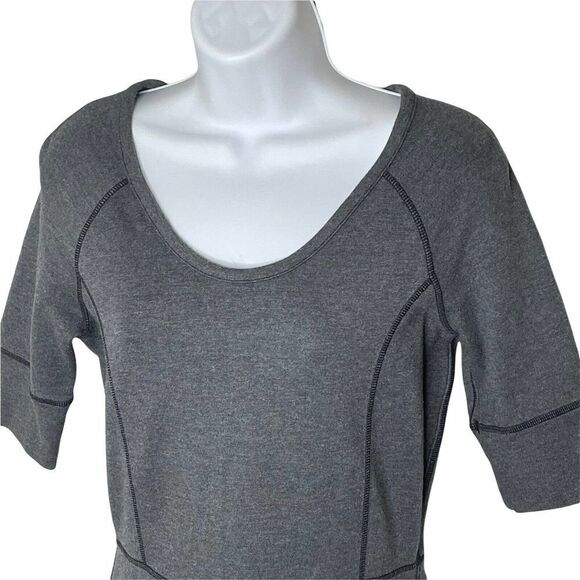 Athleta Women’s Dark Heathered Gray Strata Stretch Dress XS Exposed Zip Pockets - Picture 7 of 11